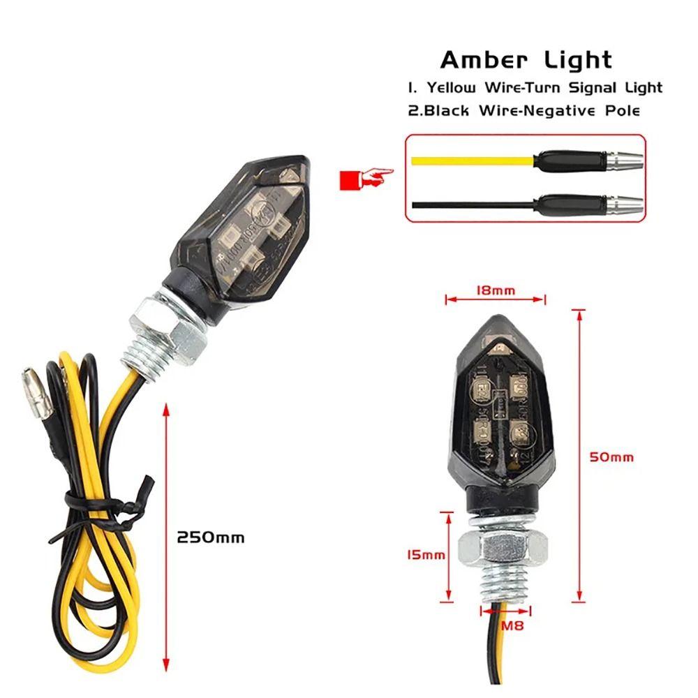 1Pair Mini LED Indicators Light Universal Amber Blinker  Motorcycle Motorbike Accessory