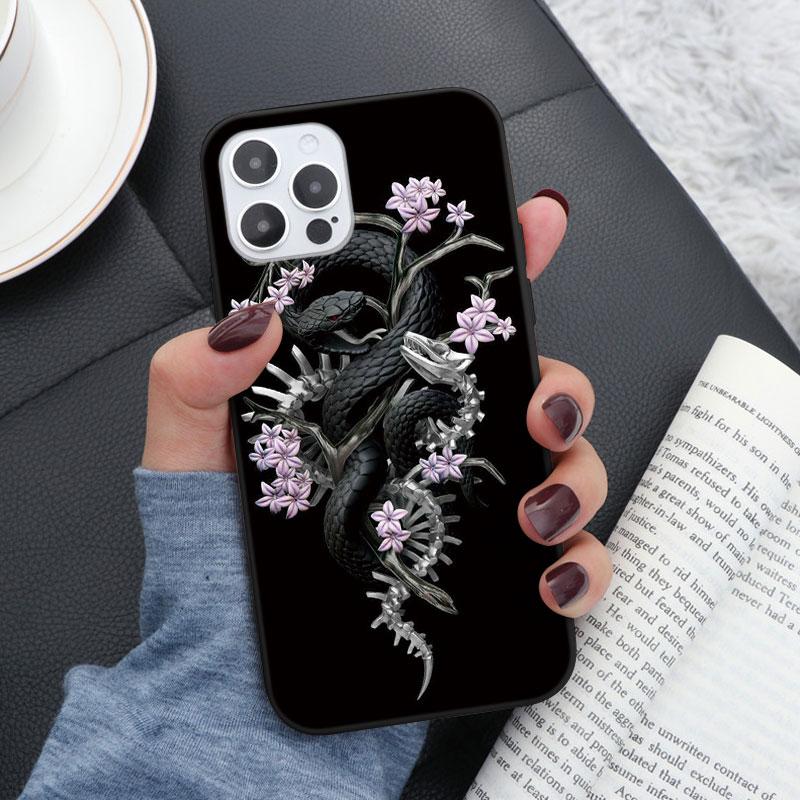 Snake Flower Cover pro Samsung Galaxy A12 A21S A20E A52 s A32 A10 A31 A72 A50 A51 A70 A71 S9 S10 S20 FE S21 Plus Ultra TPU pouzdro