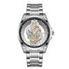 UTHAI CQ225 Fashionable Men Watch Double-sided Transparent Hollow Quartz Watch Waterproof Night Light Watches for Men