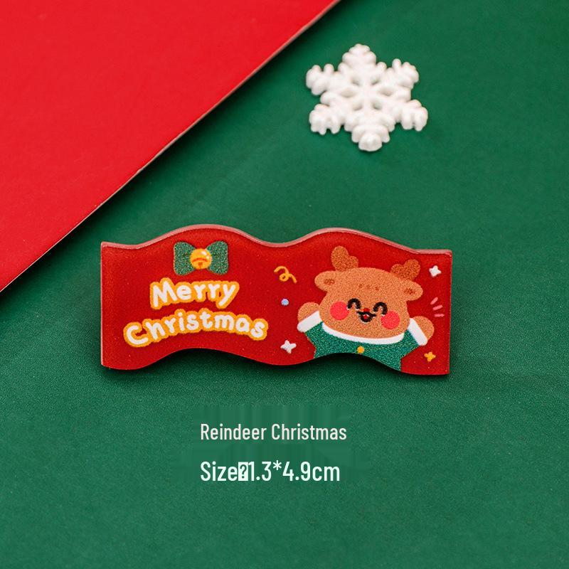 Kids' Cute Santa Claus Cartoon Acrylic Hair Clips - Christmas Candy Bangs Clips Gift