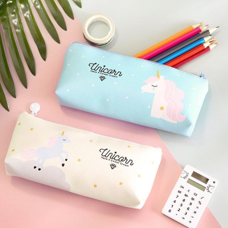 Pattern Pencil Pen Case Student Zipper Pouch Bag 1 pc