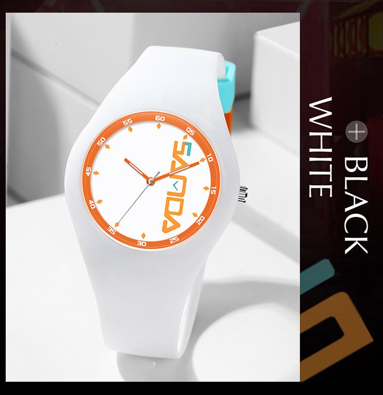 Sanda Beliebte Jugend Trendige Unisex Silikonuhr - Bonbonfarbe, Einfaches Design, Wasserdicht, Studentenfreundliche Armbanduhr