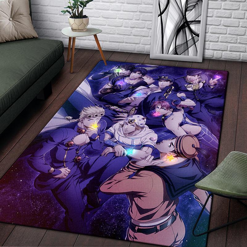 Jojo Anime piękny obraz dywan do salonu duży dywanik czarny miękki dywan maty do dekoracji domu dywaniki Boho piknik