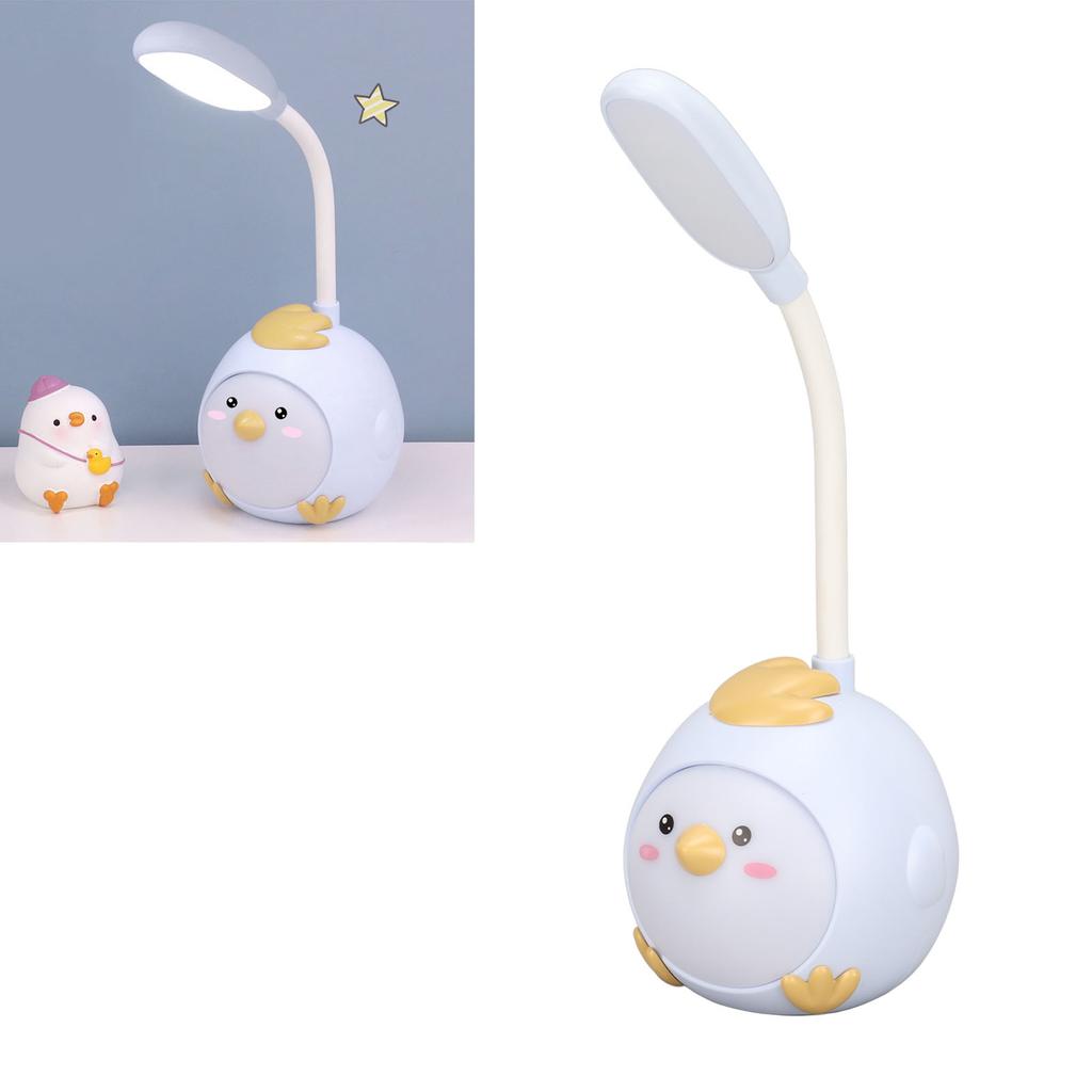 LED Desk Lamp USB Charging Eye   Flexible Color Night Light with Cute Chicken Base