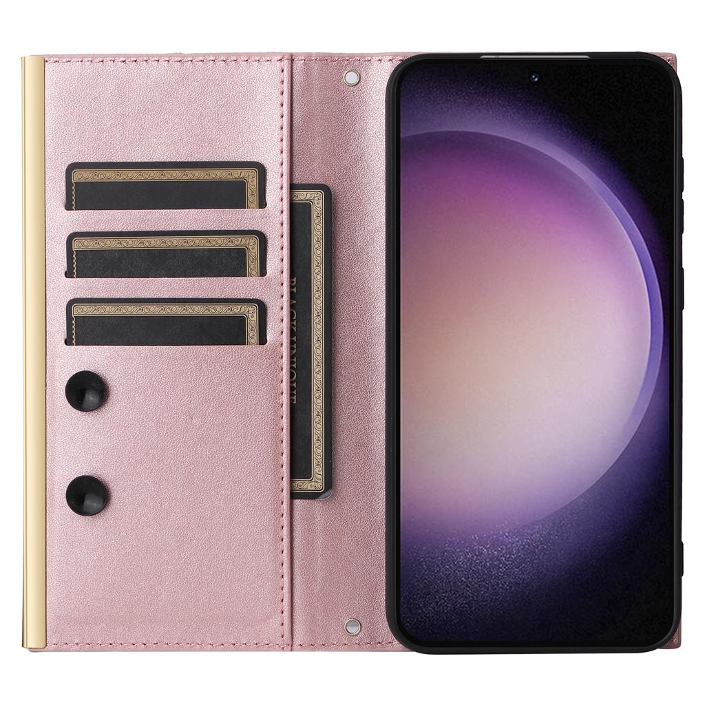 For Samsung Galaxy S23+ Wallet Case Anti-Drop PU Leather Phone Cover with Stand