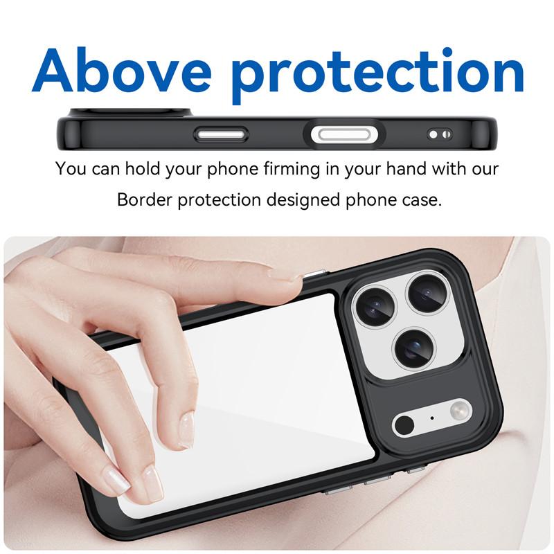 For iPhone 17 Pro Case For Apple iPhone 17 Air iPhone 17 Pro Max Cover TPU Clear PC + Silicone Shockproof Protective Phone Cover