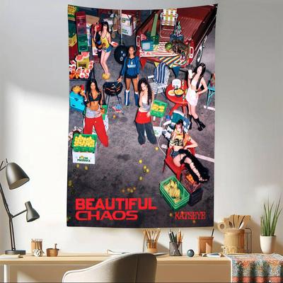 Popular Korea Kpop Band K-Katseye Movie Backdrop Background Vinyl Women Birthday Party Cake Table Decorations Photoshoot Banner