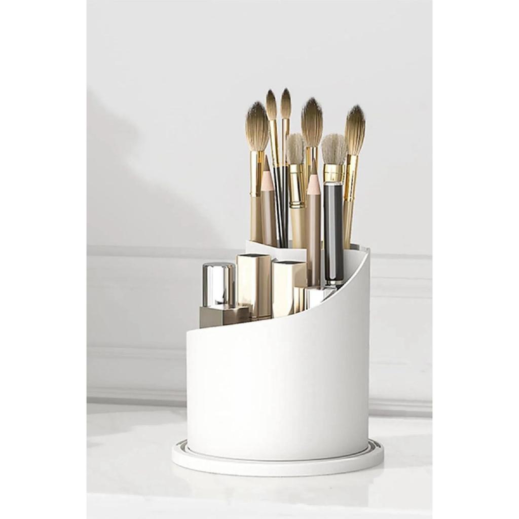 Brush Cosmetic Makeup Organizer Organizer With Cover 360 Rotatable Stand