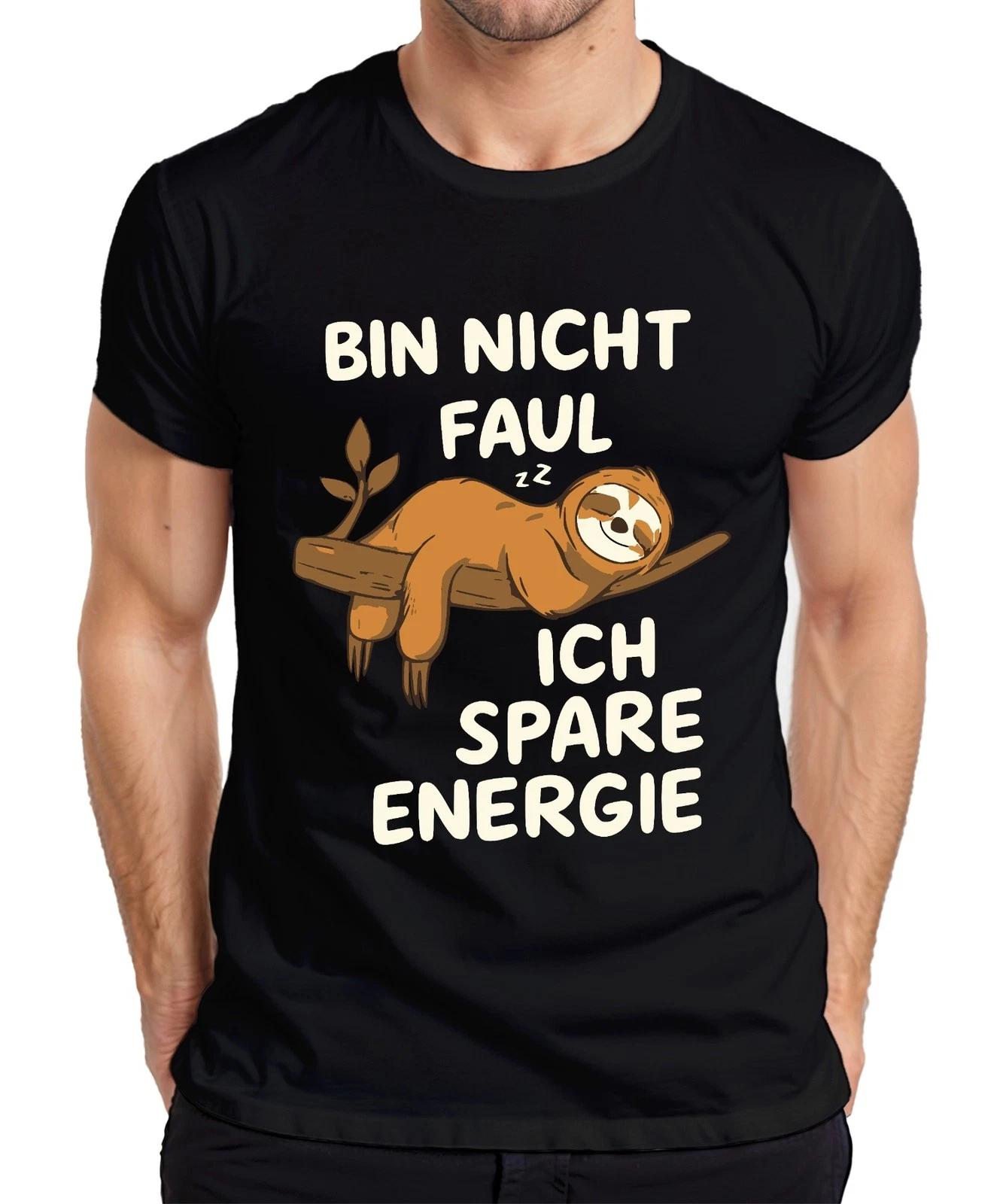 Bin nicht faul ich spare Energie Faultier Lustig Spruch Geschenk Herren T-Shirt L