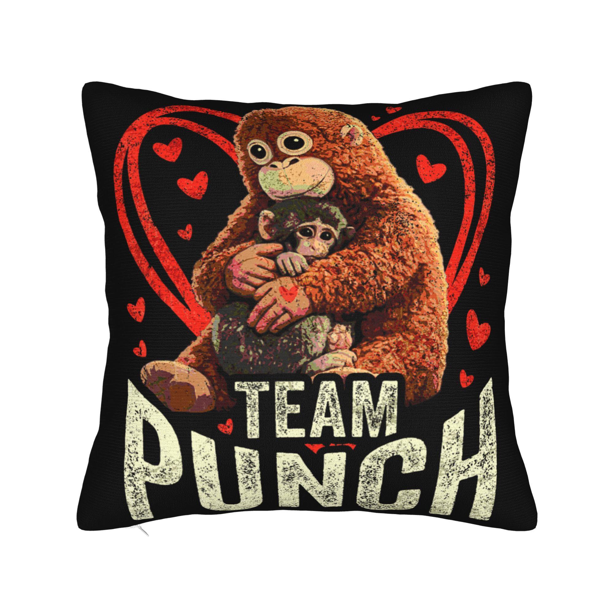 Pillow Cover Cute Monkey Punch Stuffed Buddy Plush Hugging Monkey Punch Novelty Pillow Case For Sofa Car Home Decor Pillowcases Peach skin 18*18(CM)-1Pcs