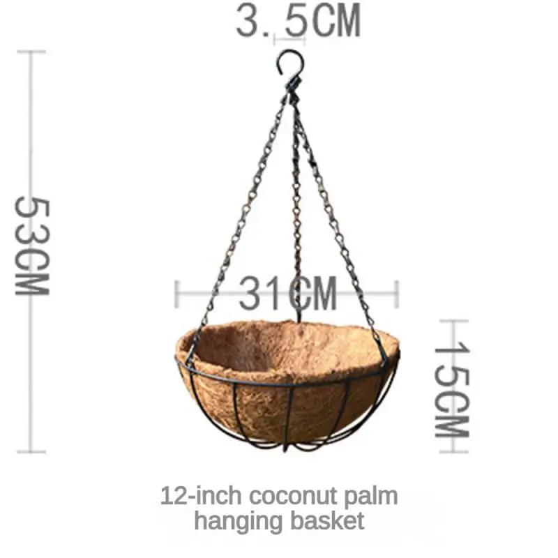 8/10/12/14 Inch Metal Hanging Basket For Plants Flower Garden Pot Planters Round Wire Plant Holder Pots For Home Balcony Decor