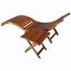 VidaXL Chaise Longue de Jardin avec Table et Coussin Bain de Soleil d'Extérieur Transat de Terrasse Chaise Longue de Patio 3061593