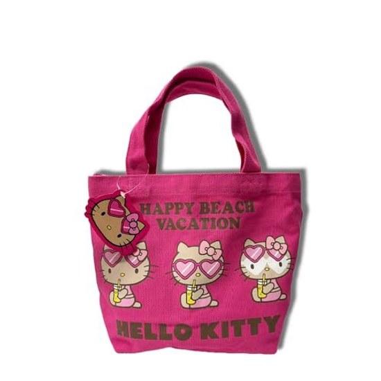 Sunburned Kitty HELLO Goods Okinawa Souvenir HAPPY BEACH VACATION Limited Travel Commemoration Sunburn Mini Lunch Bag (Pink)