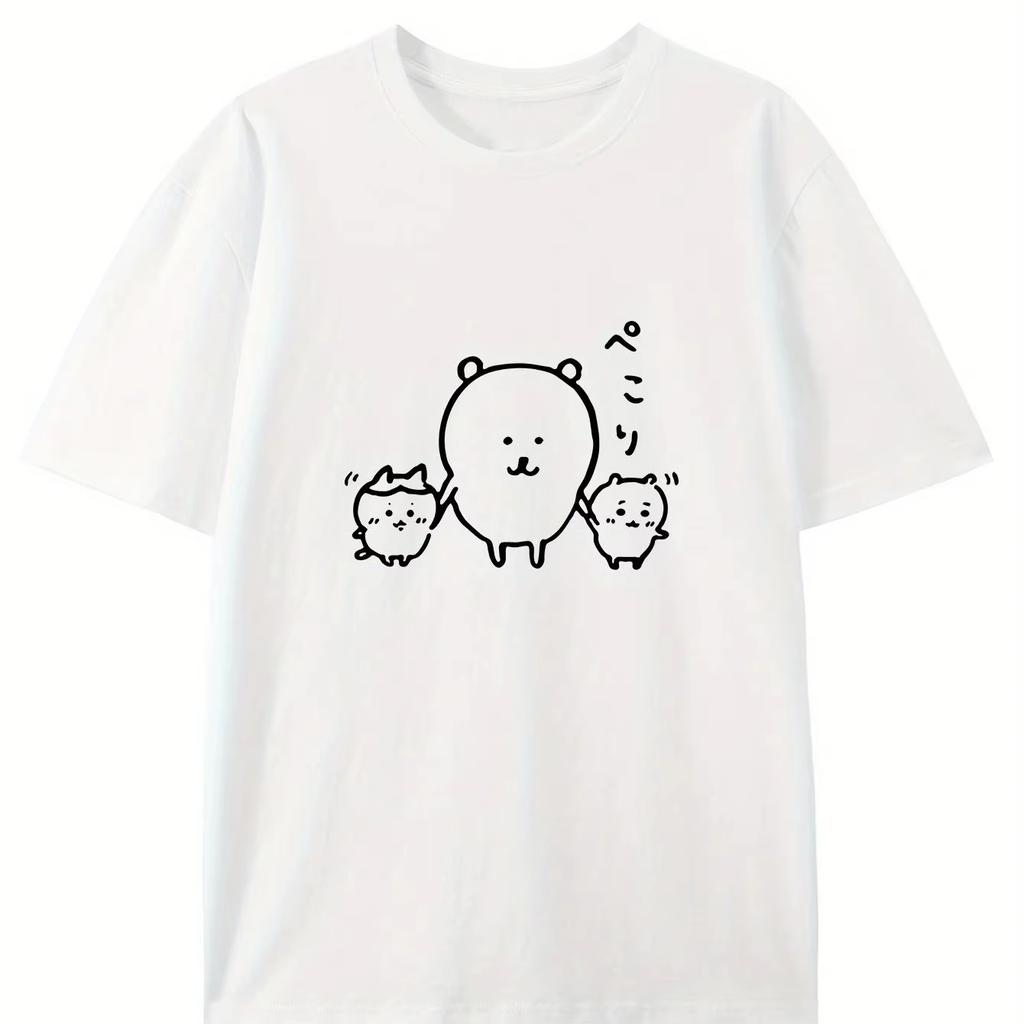 Nové letní trendy značkové písmeno Čistá bavlna Potisk Pánské a dámské Volné Krátký rukáv Pár Kulatý výstřih Krátký rukáv