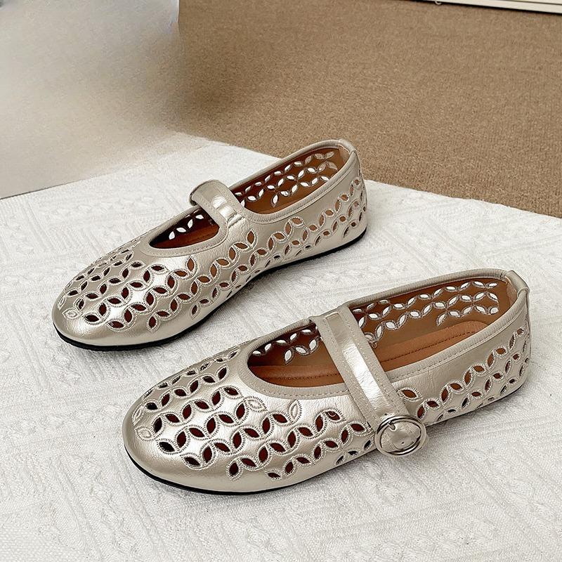 Mode Hohl Mary Jane Schuhe Damen 2025 Sommer Neue Riemen Flache Retro Sandalen