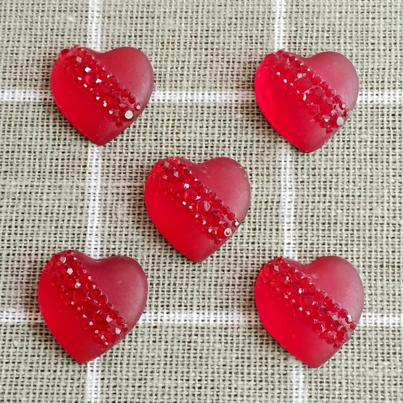 wholesale diy heart-shaped resin rhinestones wedding accessories scrapbook wedding decoration  rhinestone