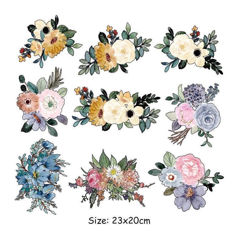 New Full-Page Flower & Butterfly Heat Transfer Sticker