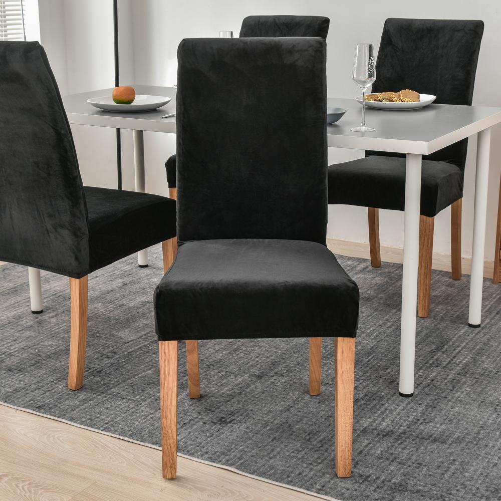 Velvet Plush Stretch Chair Slipcover Elastic Spandex Chair Cover for Dining Room Kitchen Wedding Banquet Hotel Housse De Chaise