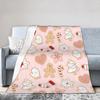 Christmas Gingerbread Pattern  Pastel Pink Red Blankets Coral Fleece Plush Autumn Soft Throw Blankets for Sofa Outdoor Rug Piece
