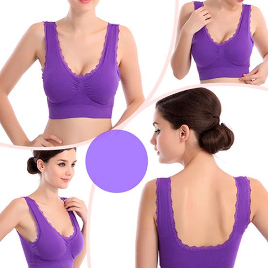 Women Fashion Comfort Seamless Traceless Yoga Wirefree Sports Jogging Vest Bra