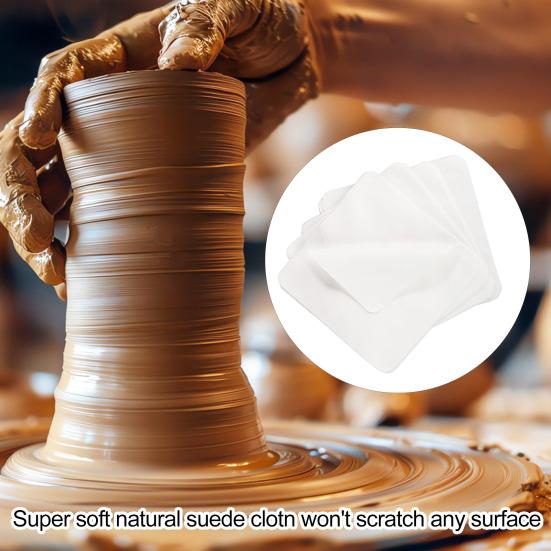 20Pcs Ceramic Shaping Cloth Chamois for Pottery Tools Kit Soft Suede Clay Smoothing Cloth Durable Water Absorbent Chamois Leather