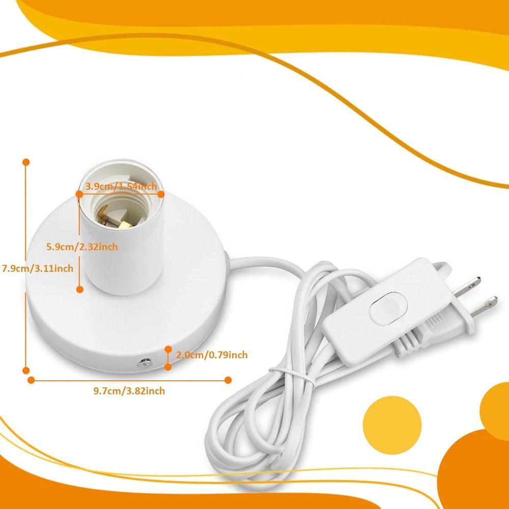 Simple E27/E26 Screw Desktop Lamp Base with Switch US Plug Lamp Universal Hanging Lamp Home Lighting
