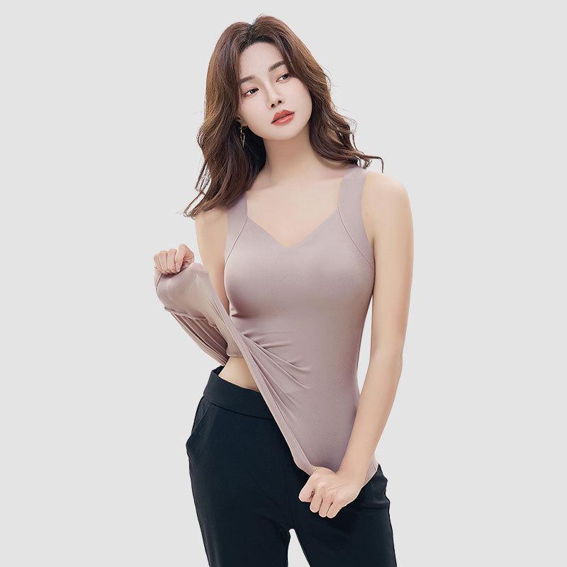 "Hyaluronik Asit İçeren Dikişsiz V Yaka Uzun Kollu Göğüs Pedli Tişört"