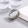 Unisex Dark Split Star Open Ring – European & American Style with Five-Point Star Design