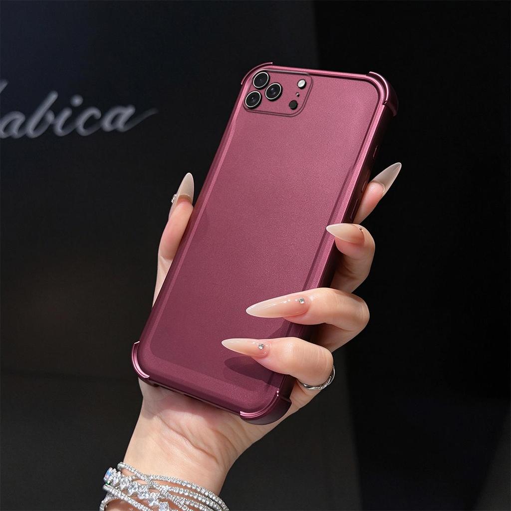 Case for iPhone 18ProMax 18Pro 17 ProMax Pro Metallic Airbag Case with 4-Corner Shock Absorbers Cover