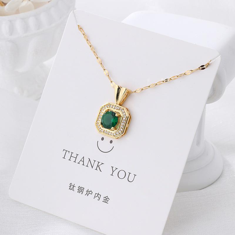 Versatile Luxury Titanium Steel Necklace with a Colorfast Pendant - Simple Niche Design Clavicle Chain for Women.