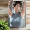 Metal Wall Art Portrait Light Blue Woman Figure Aluminum Plaque Home Bar Office Decor Gift