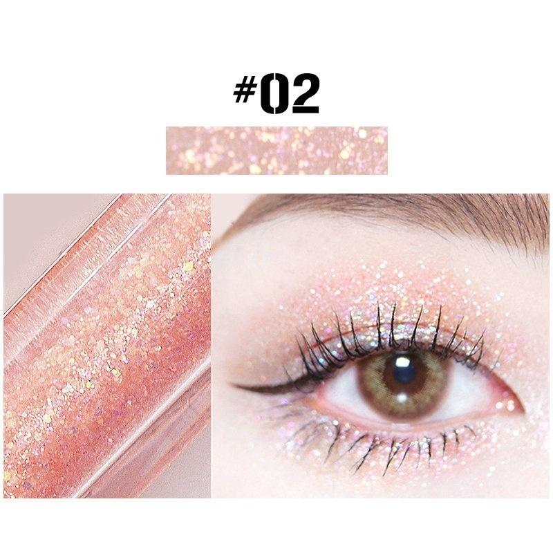 1pcs 10 Colors Liquid Eyeshadow for Women Diamond Shimmer Highlighters Long Lasting Shine Eye Shadow Makeup for Party Wedding