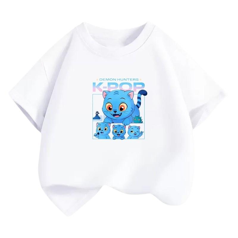 Kids Girls Kpop Hunters Zoey Mira Rumi Animal Derpy Printed T-shirt 110cm белый