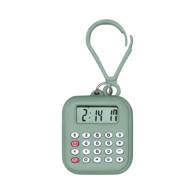 Portachiavi Mini Calcolatrice Digitale Portatile Display Ora Conto alla Rovescia Piccola Calcolatrice Per Studente Zaino Scolastico Uso Quotidiano