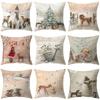 Santa Claus Christmas Tree Snow Scene Snowman Animal Deer Rabbit Bird Fox Sofa Seat Bedroom Car Office Decoration Pillowcase