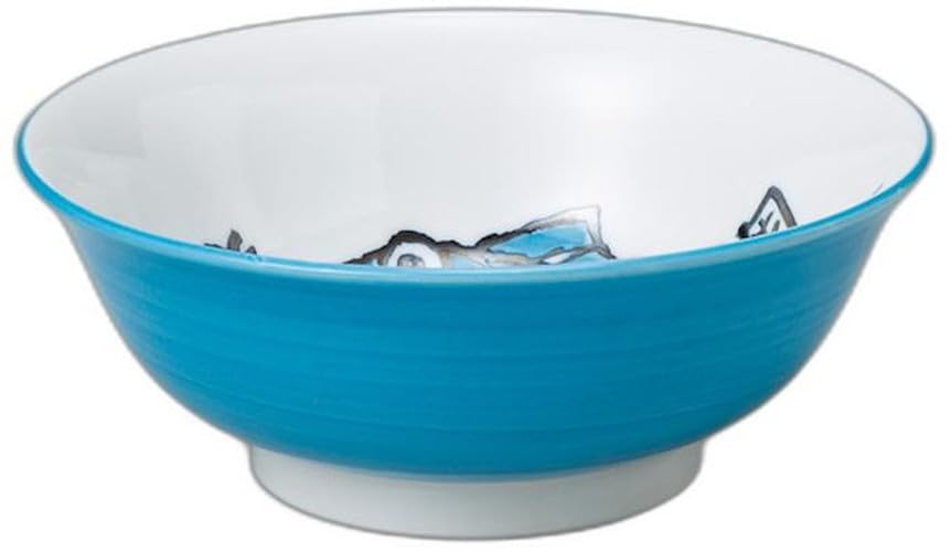 

Рамен со счастливым морским лещом Синий x x Миска для рамена Setomonohonpo 6.8 , [20,5 20,5 8 см, 1200 куб. см] синий