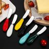 Butter Spreader Set of 4, Stainless Steel Cheese Spreader with Porcelain Handles, Blunt Edge, Use for Soft Cheese, Jam, Charcuterie, Pastry, Cream