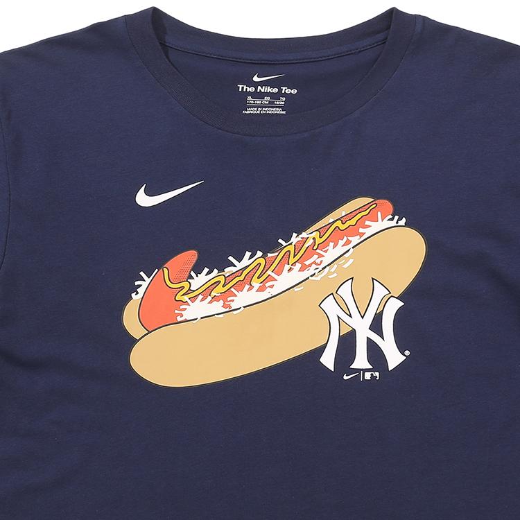 Nike X Μπλουζάκι MLB New York Yankees Αμερικάνικο Χοτ Ντογκ Γραφική Εκτύπωση Στρογγυλή Λαιμόκοψη Κοντομάνικο Ρετρό Παιδικά Τοπ Μπλε Ναυτικό 3Z3B7SBGR-NYY