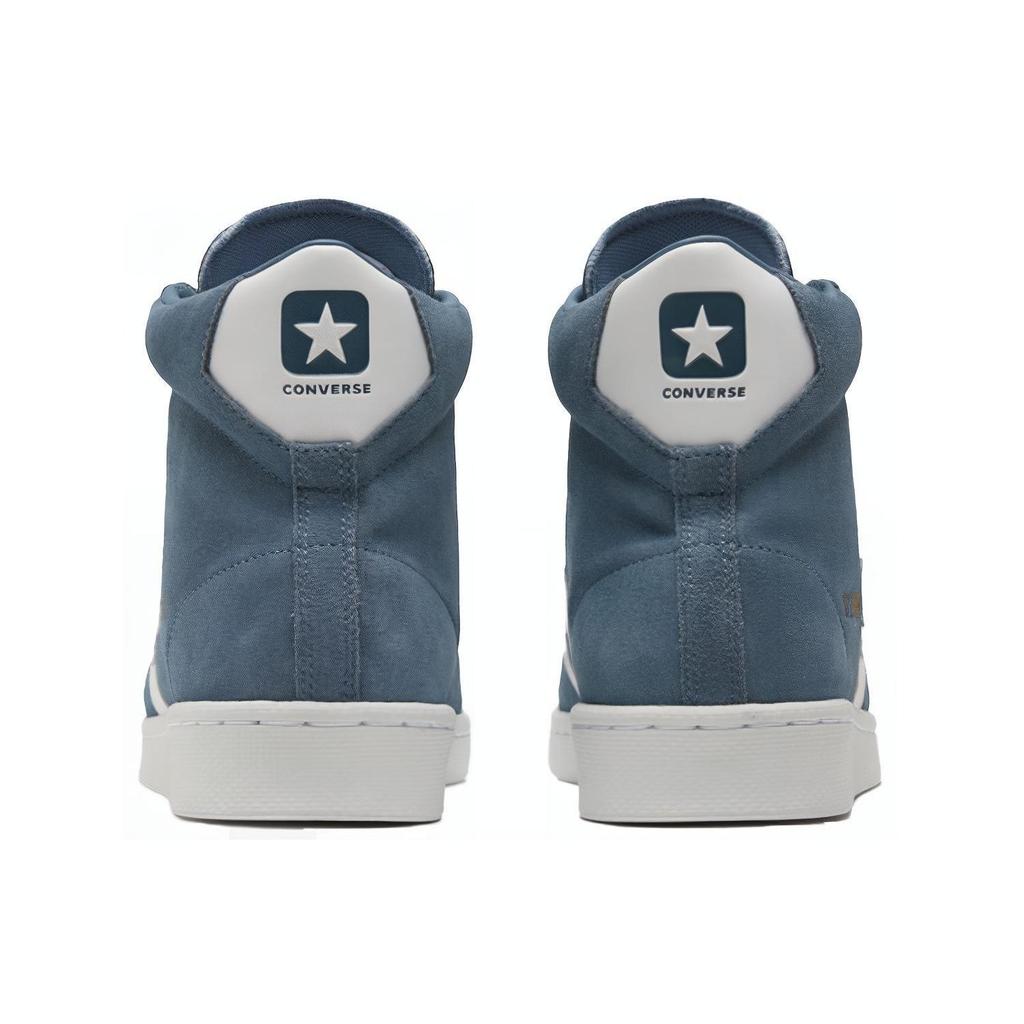 Converse Nadelen Leer Synthetisch Leer Antislip Slijtvast Hoge Top Skate Schoenen Unisex Sneakers Blauw 169503C