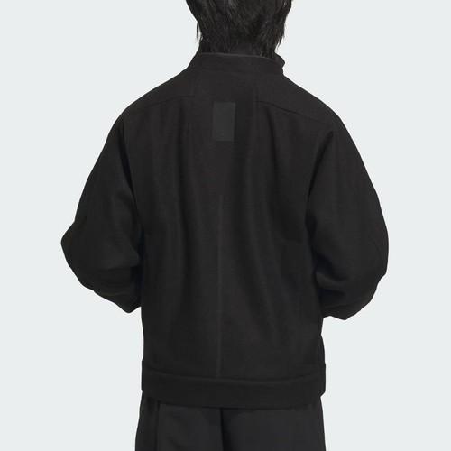 adidas Solid Color Logo Sports Casual Jacket for Men, Black