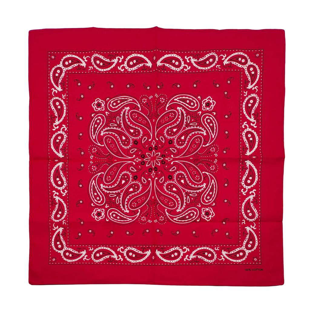 Trifong Bandana Red 100% Cotton Adult Men Paisley Pattern Cotton Handkerchief Large Bandana Unisex 55cm x 55cm