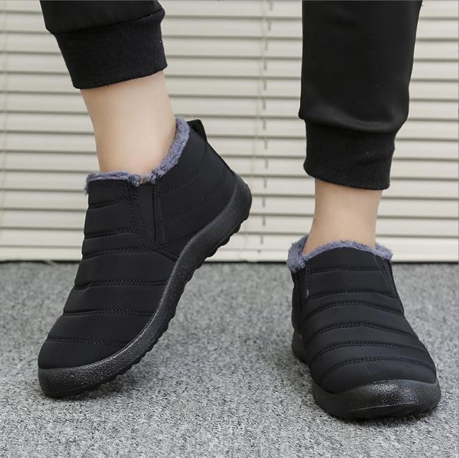 Fashion Women's Waterproof Non-slip Warm Snow Shoes Comfortable Low Top Hiking Shoes Couple Snow Boots Plush Thick Cotton Size35-47