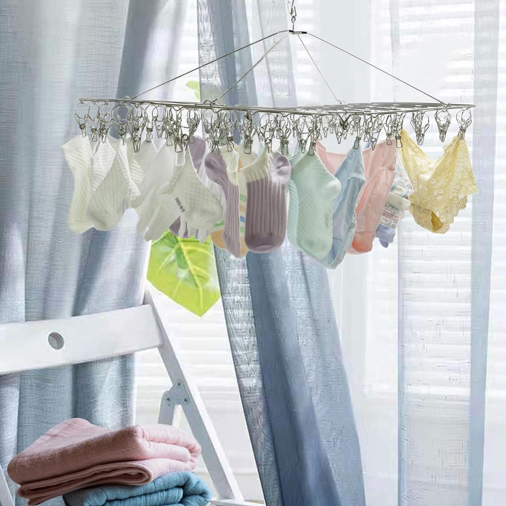 Stainless Steel Clothespins for Laundry and Stainless Steel 70 Easy To Large Capacity with 70 Clothespins 10 Spare Clothespins 70+10 Drying,