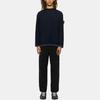 STONE ISLAND Logo Round Neck Pullover Sweater Men Sweater Navy-Blue 8115532C1-V0020
