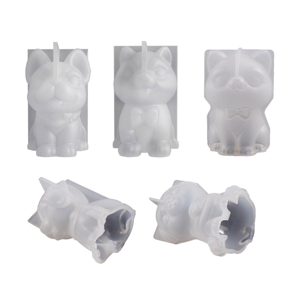 Animal Cat Dog Scented Candle Silicone Mold Handmades Cat Scented Candle Epoxy Mold DIY Craft Women Girl Fondant Mold