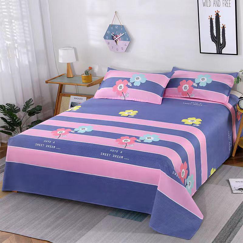 Cotton Dormitory Bedding Set: 3-Piece Quilt Cover and Single Sheet for Student Single Bed.