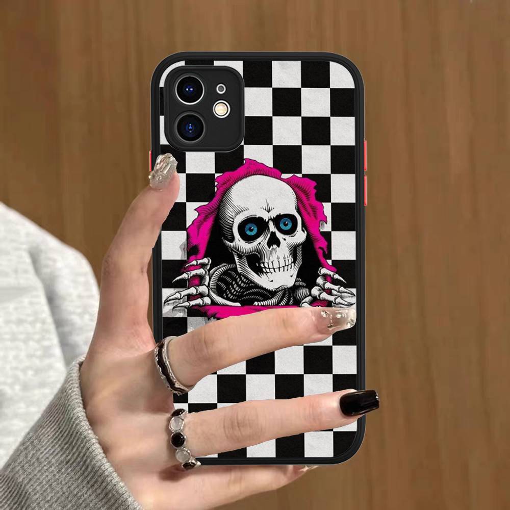 

Skateboard Brand P-Powell P-Peralta Phone Case For IPhone 16 15 14 13 12 11 Pro Max Plus X XS MAX Black Matte Phone Fundas iphone 13pro max