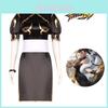 Street Fighter Clothing Chun-li Cosplay Costume Polyester Fabric Blue/brown Set