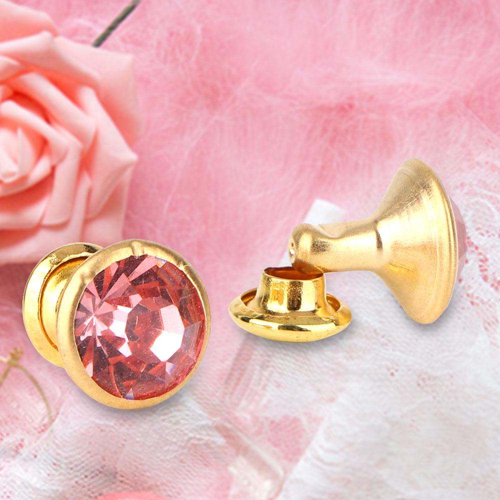 10PCS Colorful Rhinestone Rivets Cap Stud For Diy Craft Decoration(pink Crystal)