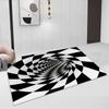 3D Vortex Illusion Carpet Entrance Door Floor Mat Abstract Geometric Optical Doormat Non-slip Floor Mat Living Room Decor Rug
